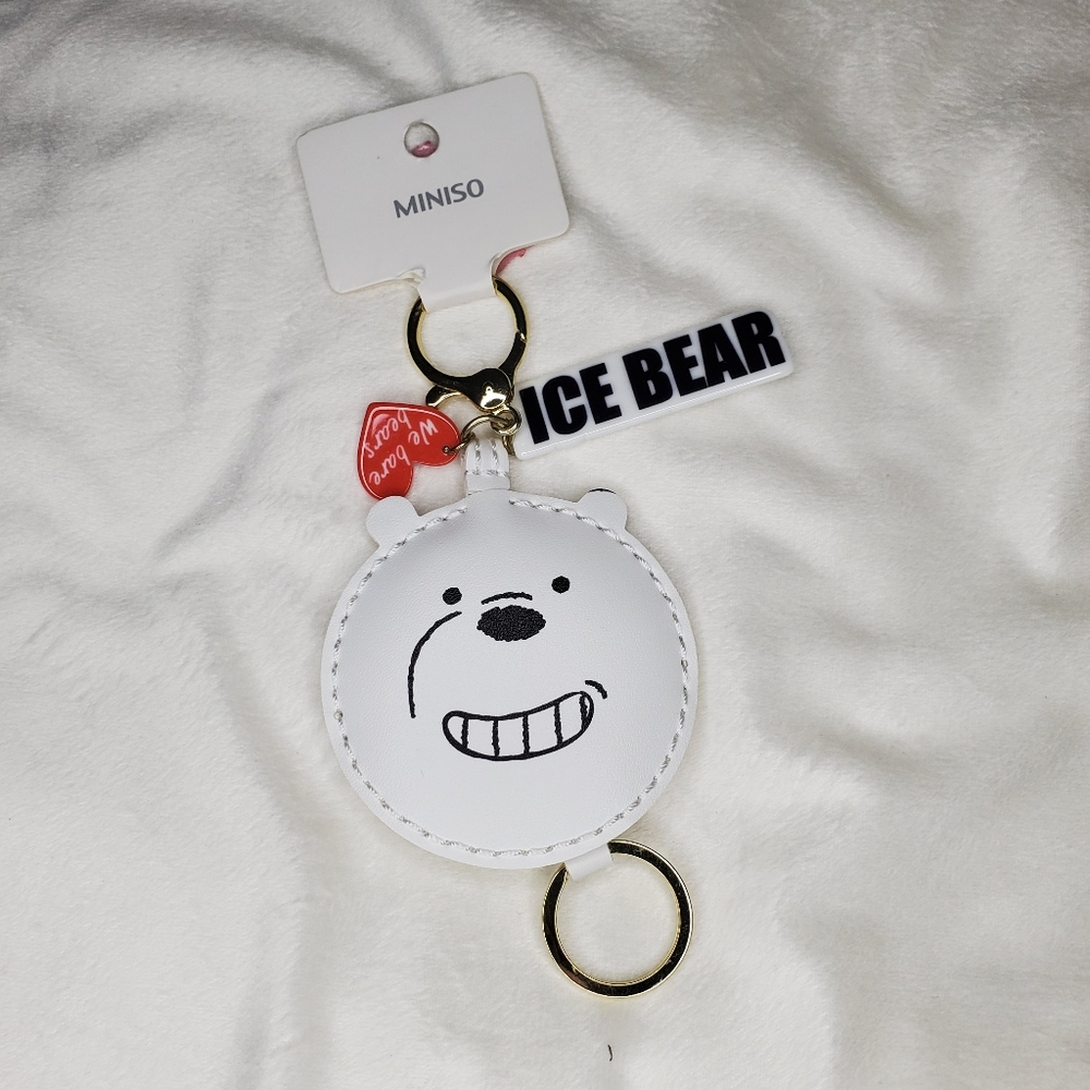 Miniso We Bare Bears Ice Bear Keychain Mirror